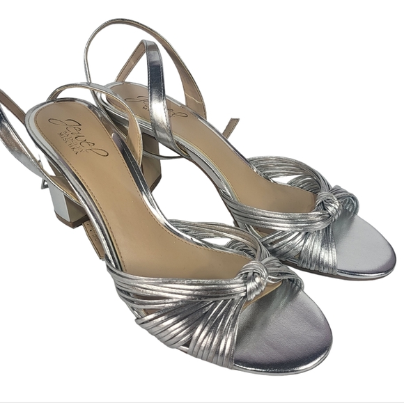 Jewel Badgley Mischka Christen Evening Sandals Silver 9 - Picture 5 of 7